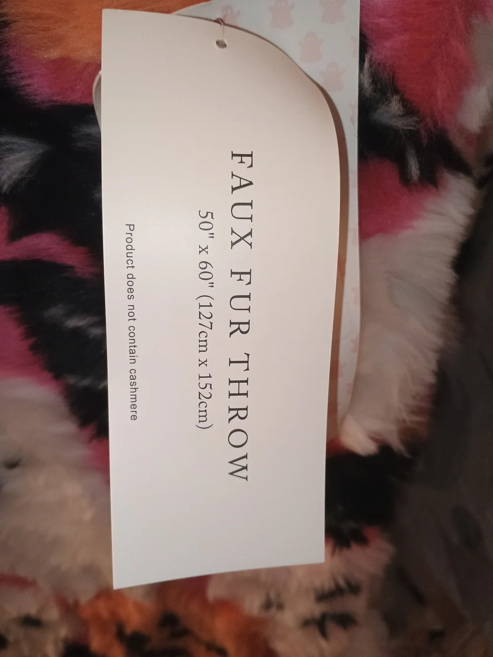 cupcakes & cashmere Pink, Orange, White & Black Faux Fur Accent Pillow